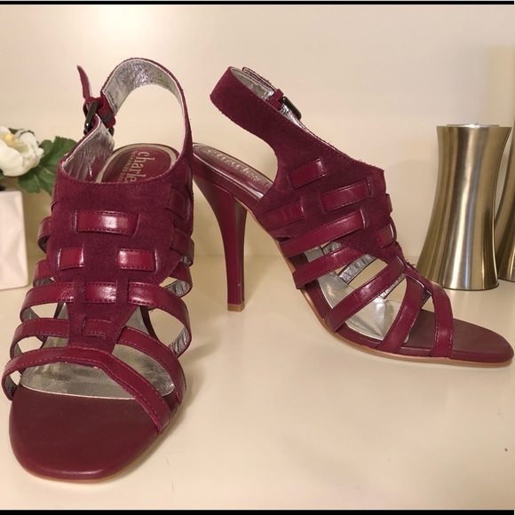 Charles by Charles David Burgundy High Heel Sandal - Picture 1 of 8